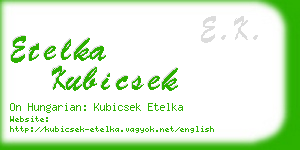 etelka kubicsek business card